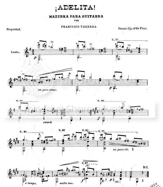 francisco tarrega adelita partitura